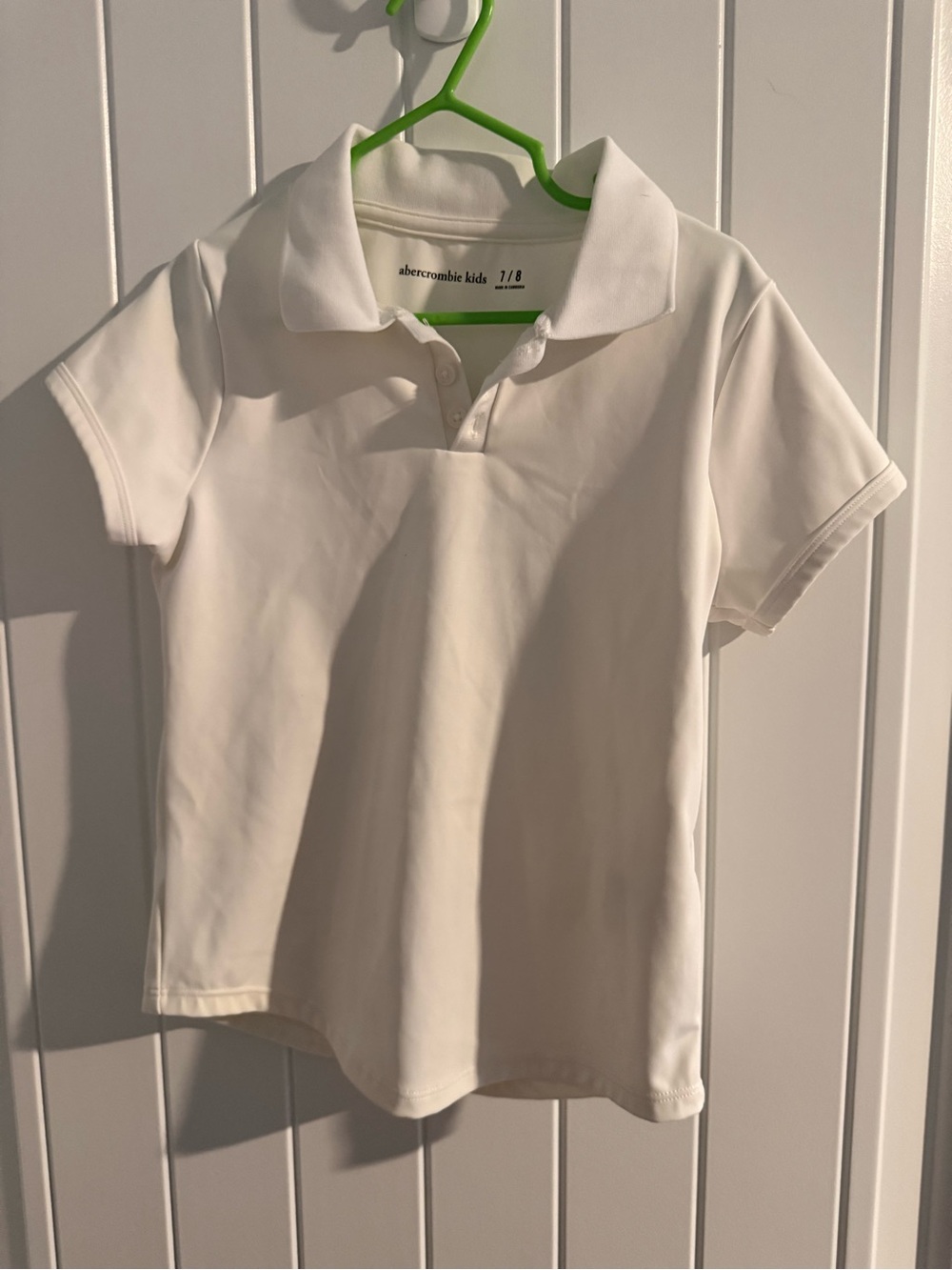 Abercrombie Kids Girls White Polo Shirt Size 7/8